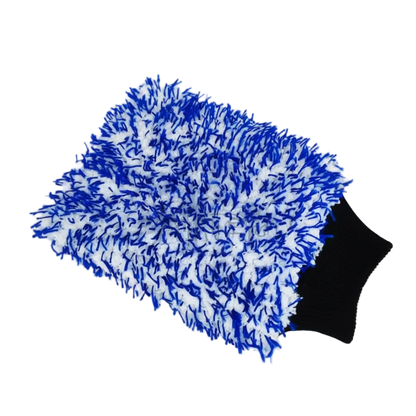 luva de microfibra azul e branco